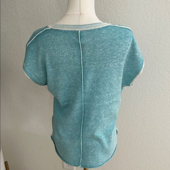Sundance Laurette Sweater Tee - M, Aqua,   NWT - Picture 5 of 9